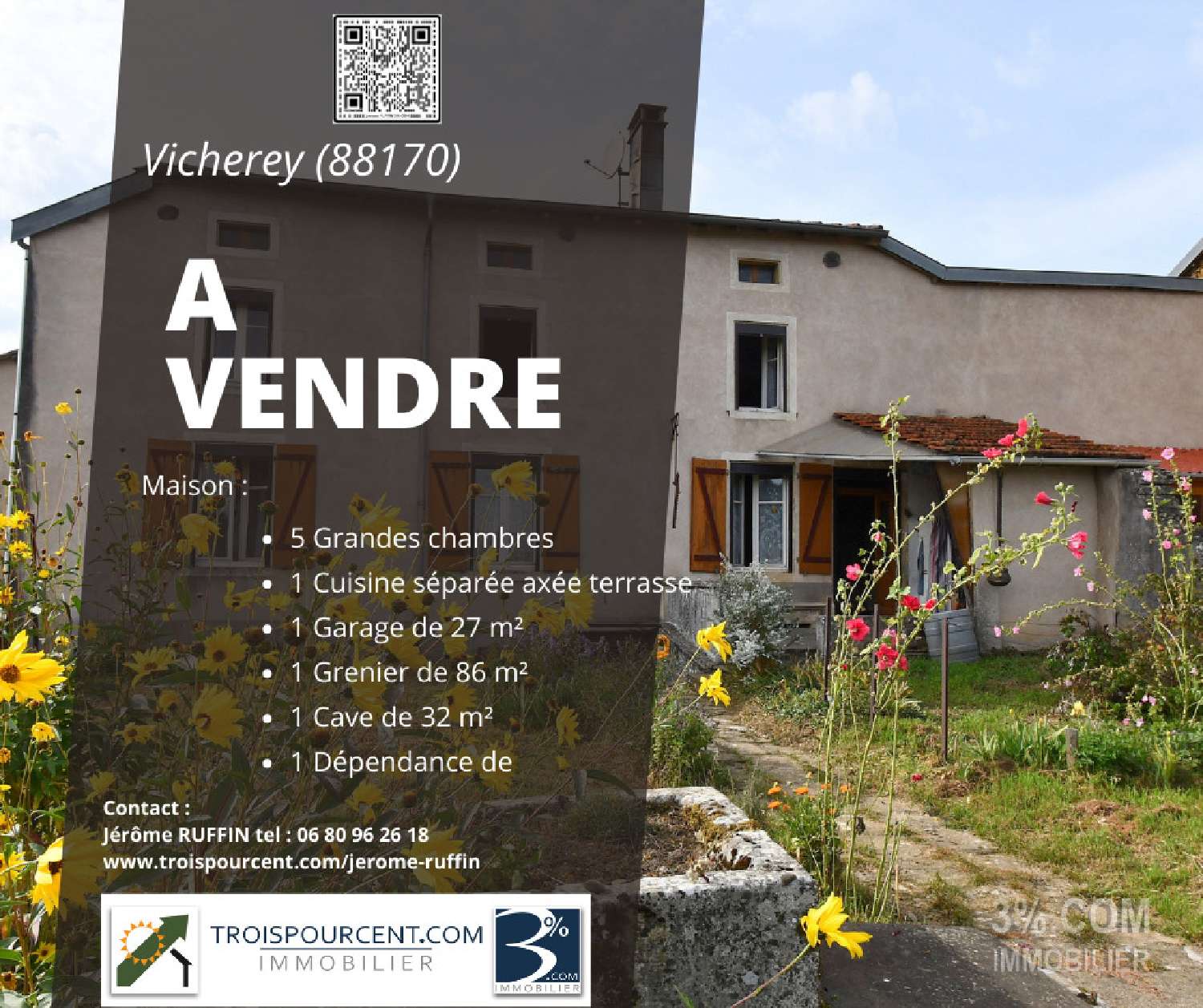  for sale village house Vicherey Vosges 1