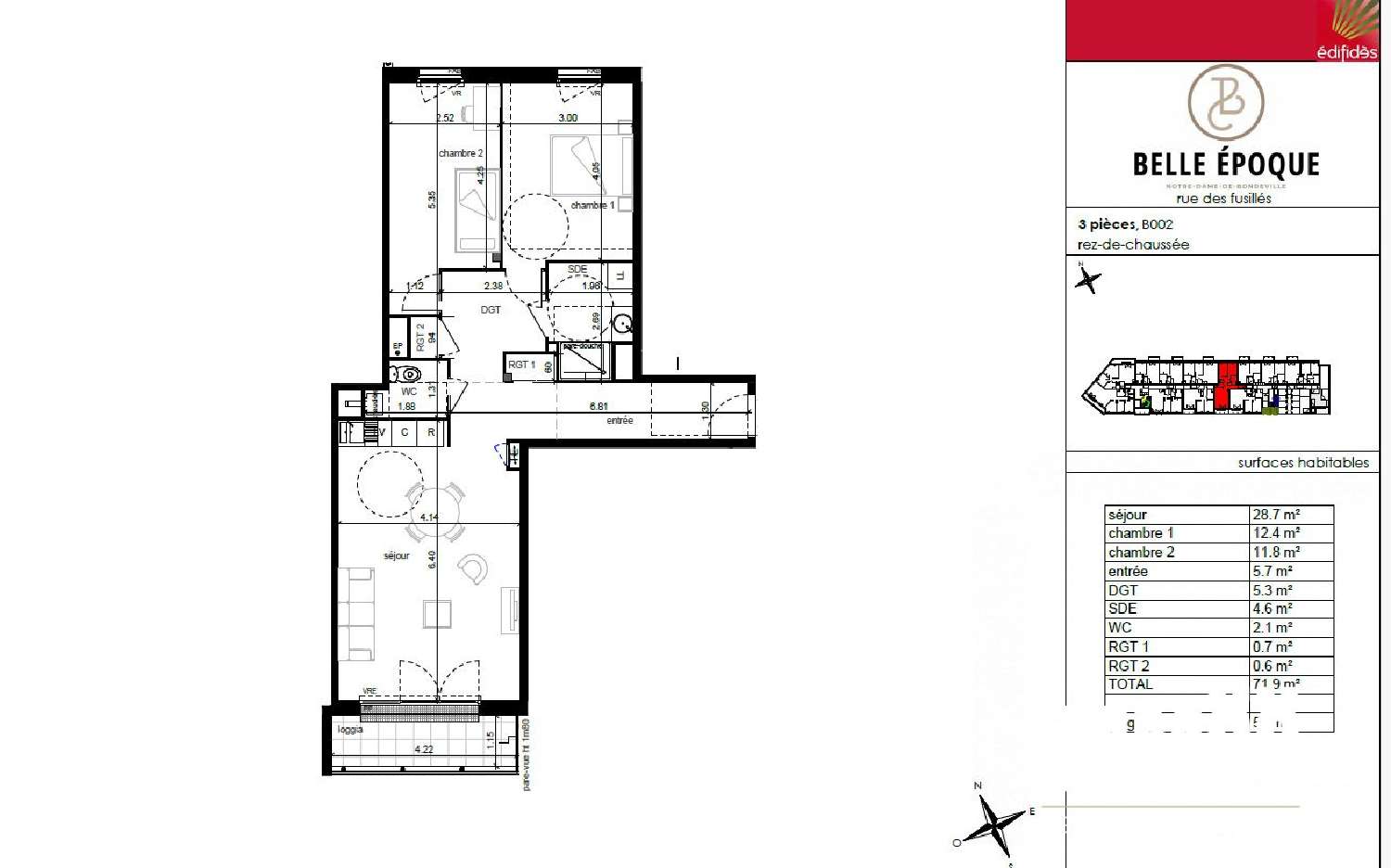 te koop appartement Notre-Dame-de-Bondeville Seine-Maritime 4