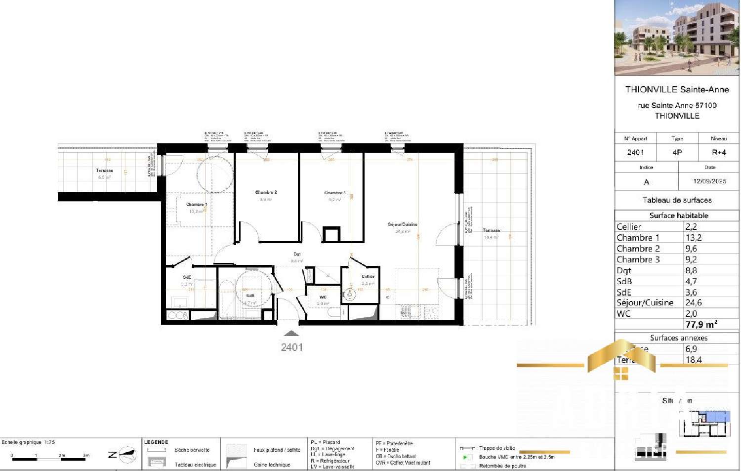  for sale apartment Thionville Moselle 4