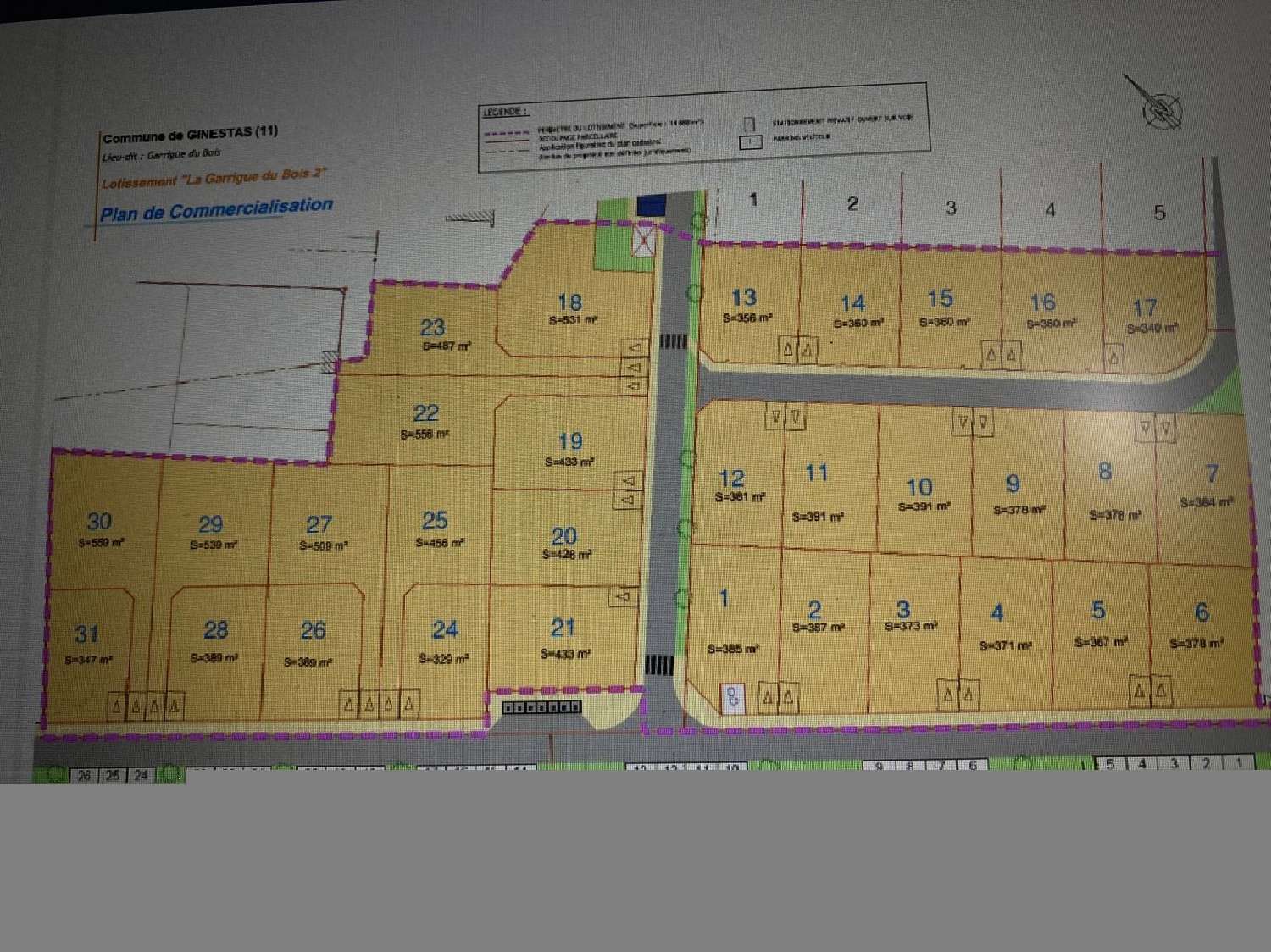 te koop terrein Ginestas Aude 1