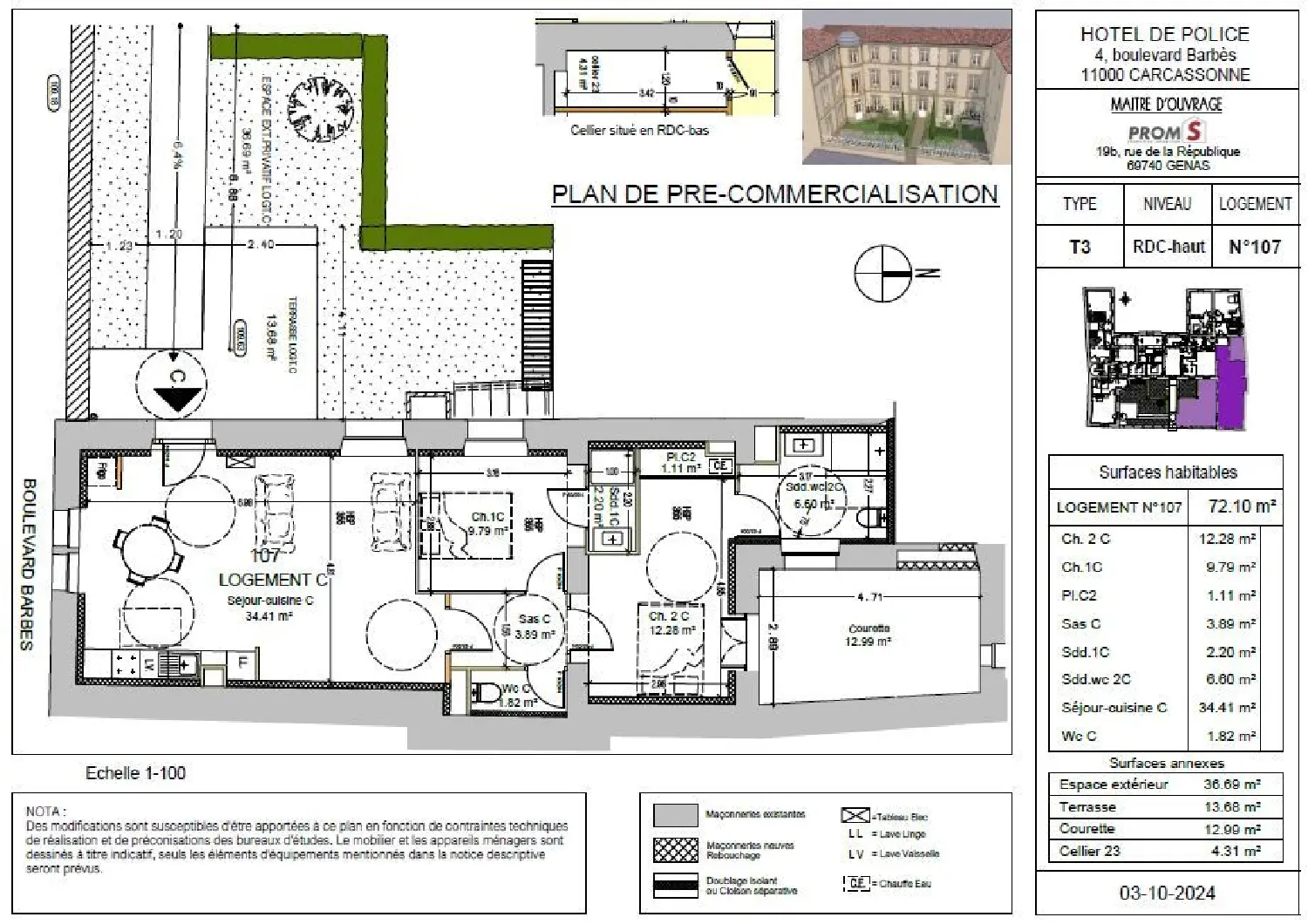  te koop appartement Carcassonne Aude 4