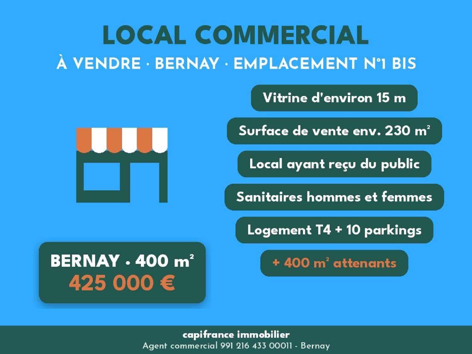  for sale commercial Bernay Eure 8
