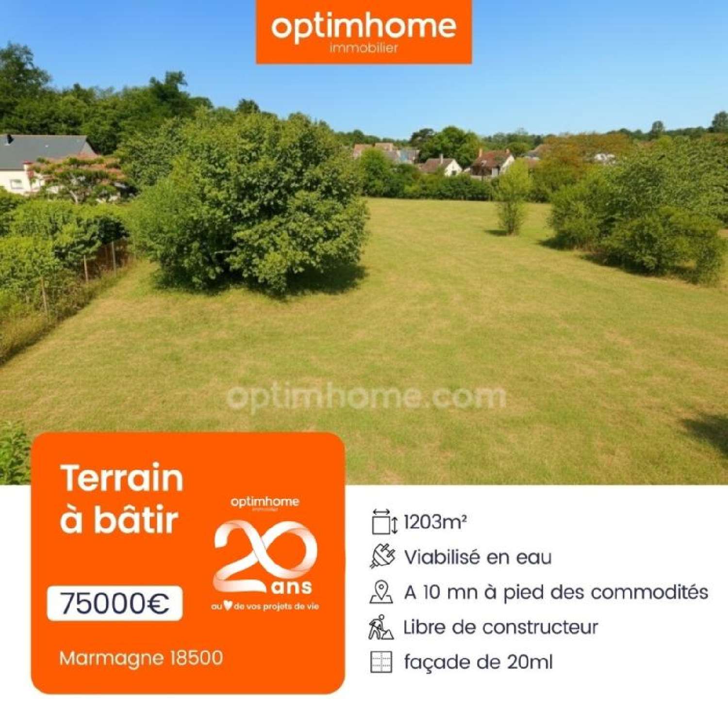 for sale terrain Marmagne Cher 1