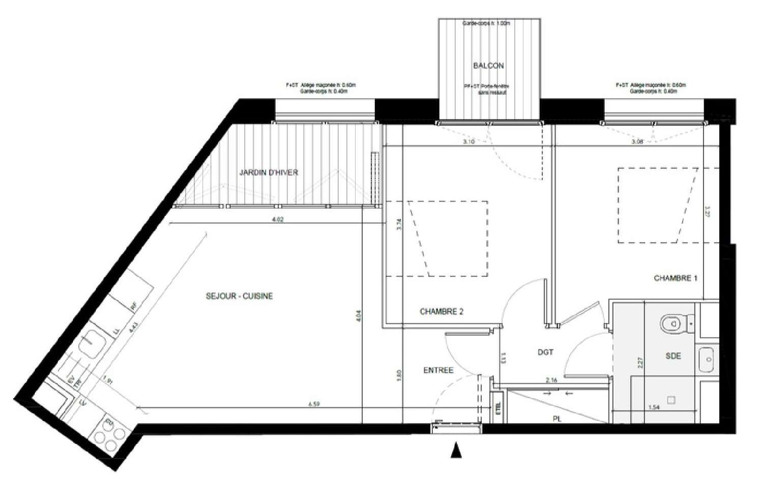  à vendre appartement Montreuil Seine-Saint-Denis 3