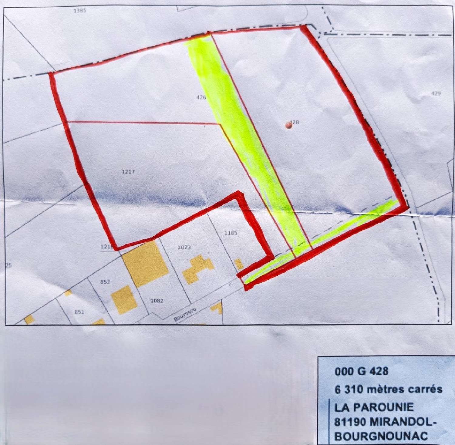 te koop terrein Mirandol-Bourgnounac Tarn 2