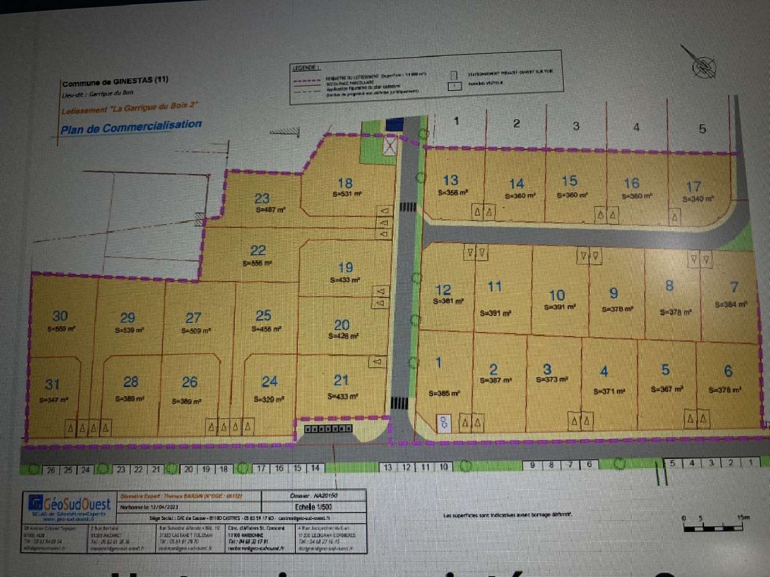 for sale terrain Ginestas Aude 1