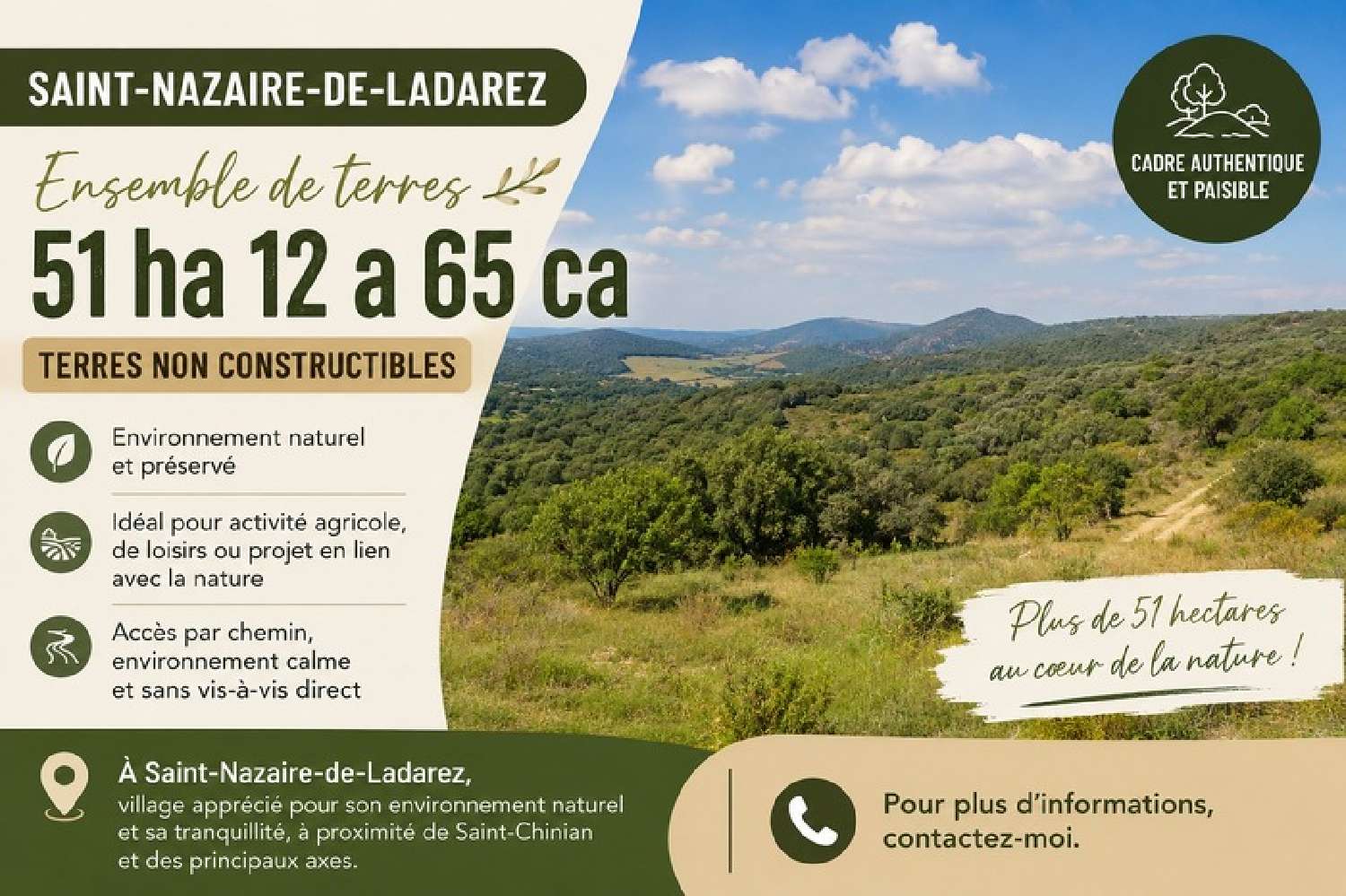  for sale terrain Saint-Nazaire-de-Ladarez Hérault 1