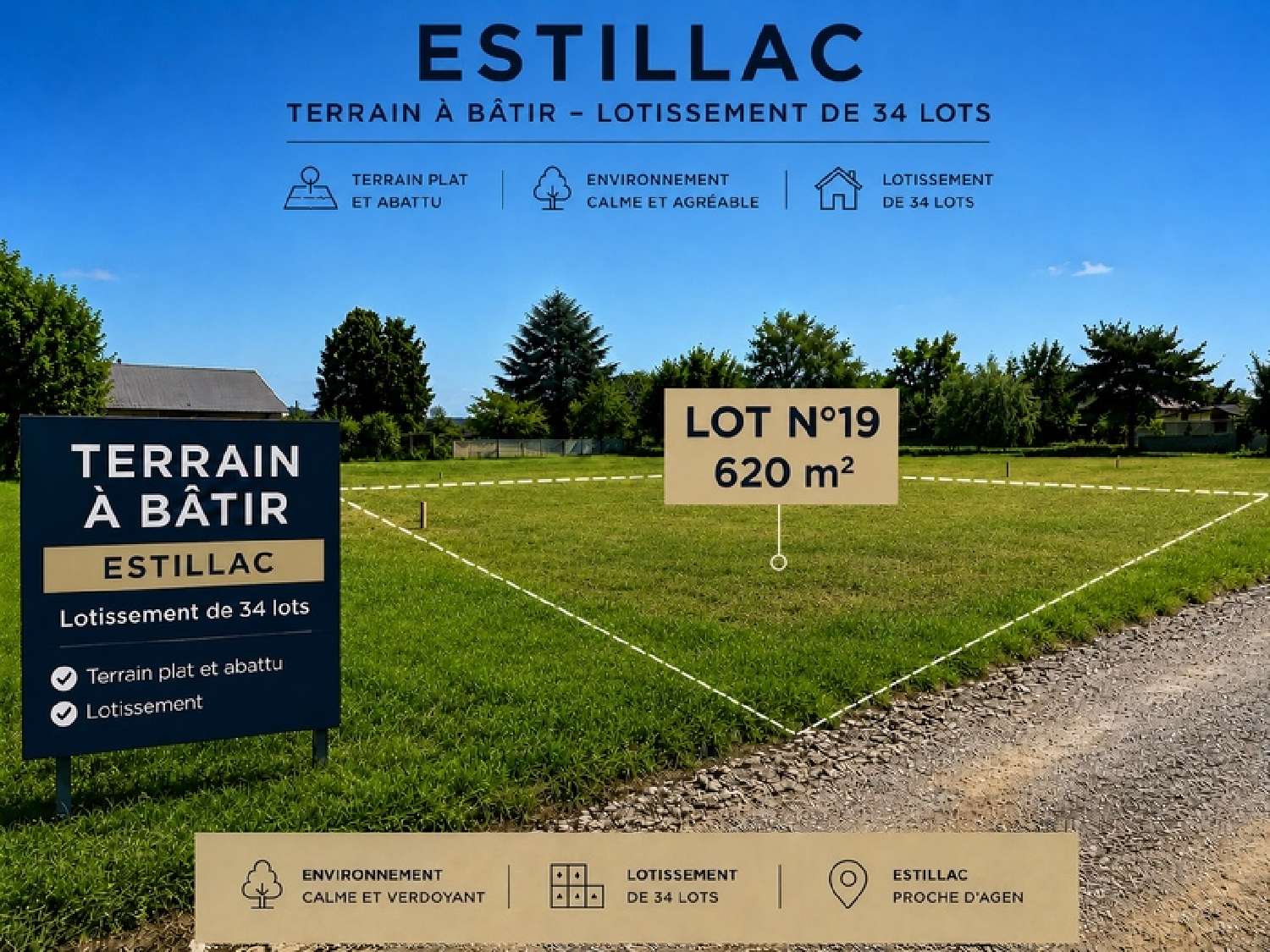  te koop terrein Estillac Lot-et-Garonne 1